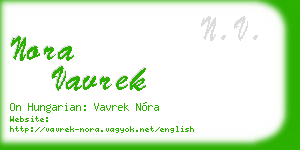 nora vavrek business card