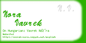 nora vavrek business card